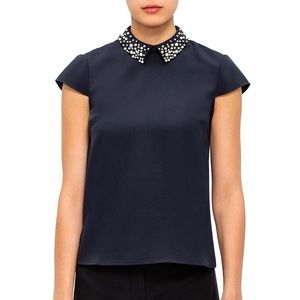 Ted Baker NWT Jaylen embellished collar top